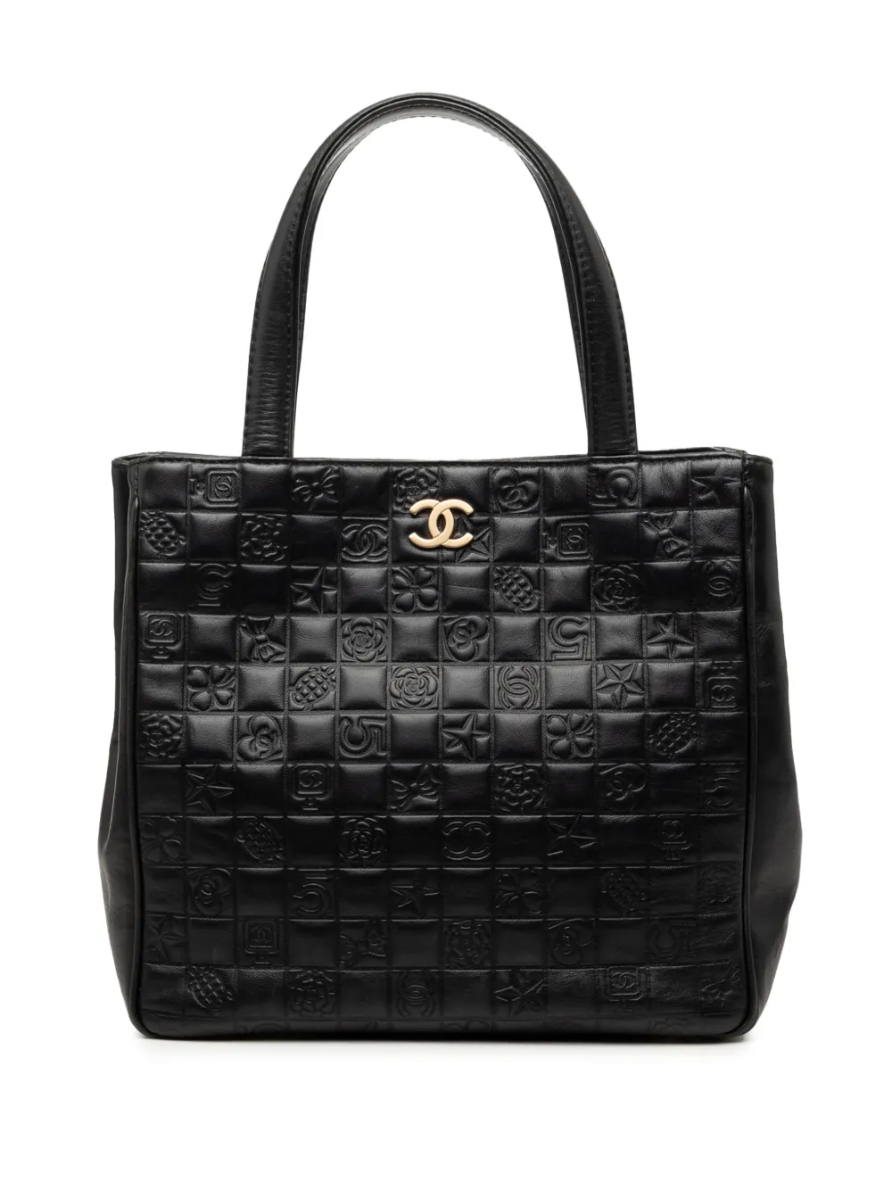 CHANEL Pre-Owned 2003-2004 CC Embossed Lambskin Precious Symbols tote bag - Schwarz