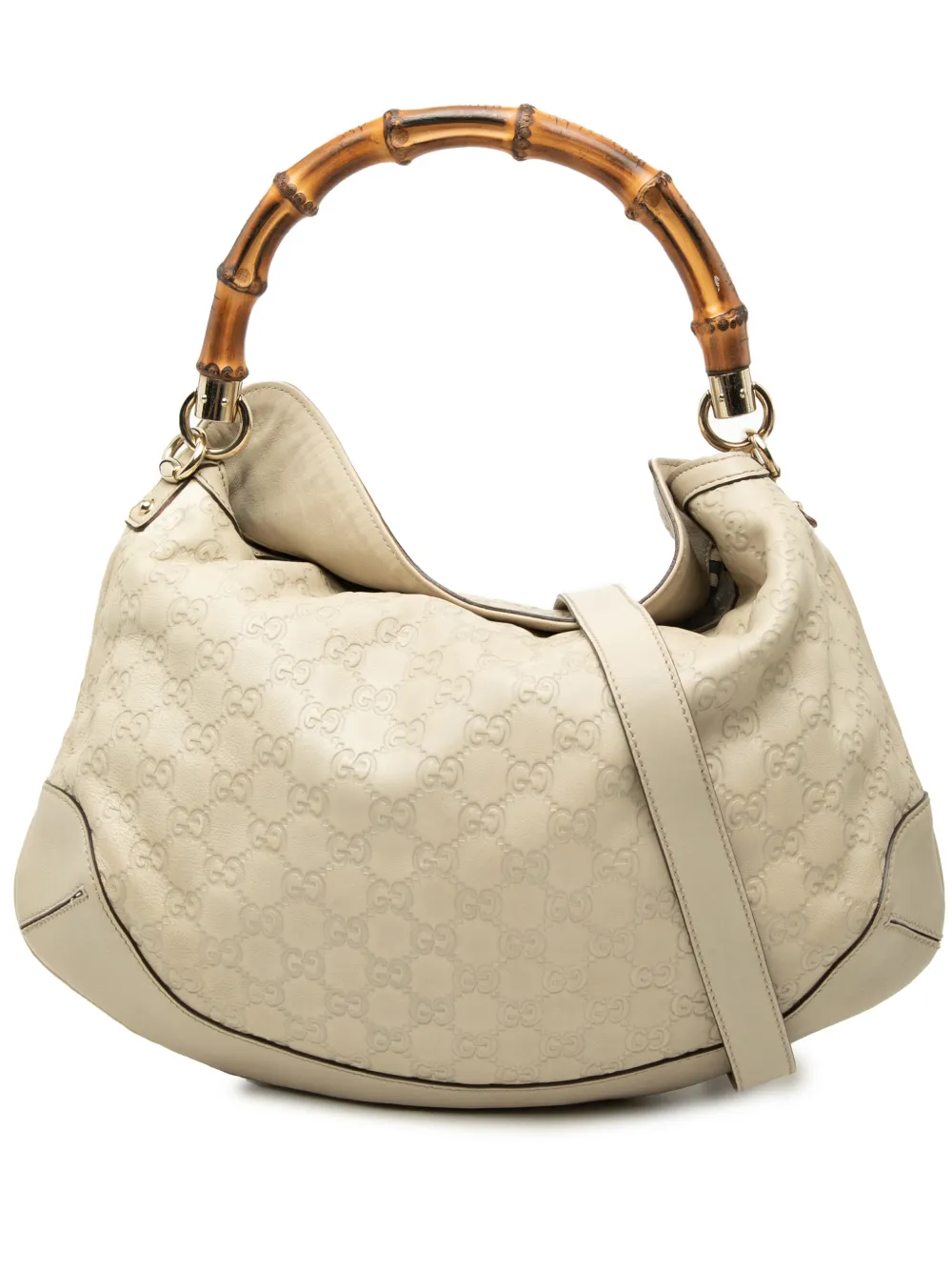 Gucci Pre-Owned 2000-2015 Guccissima Bamboo Peggy satchel - Bianco