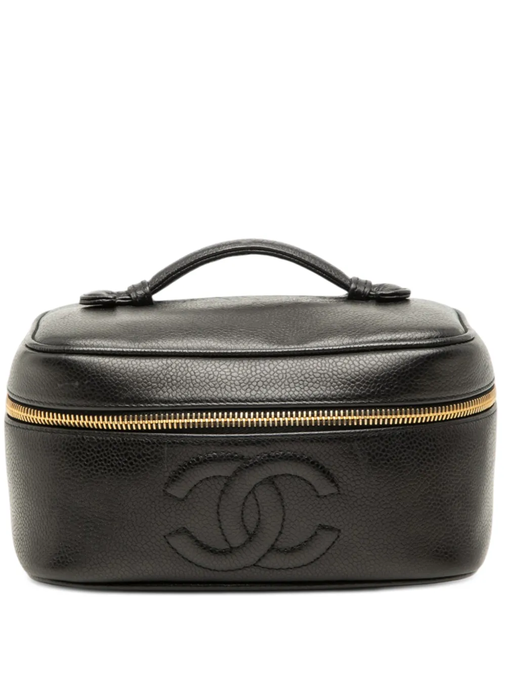 CHANEL Pre-Owned 1994-1996 CC Caviar Case vanity bag - Black