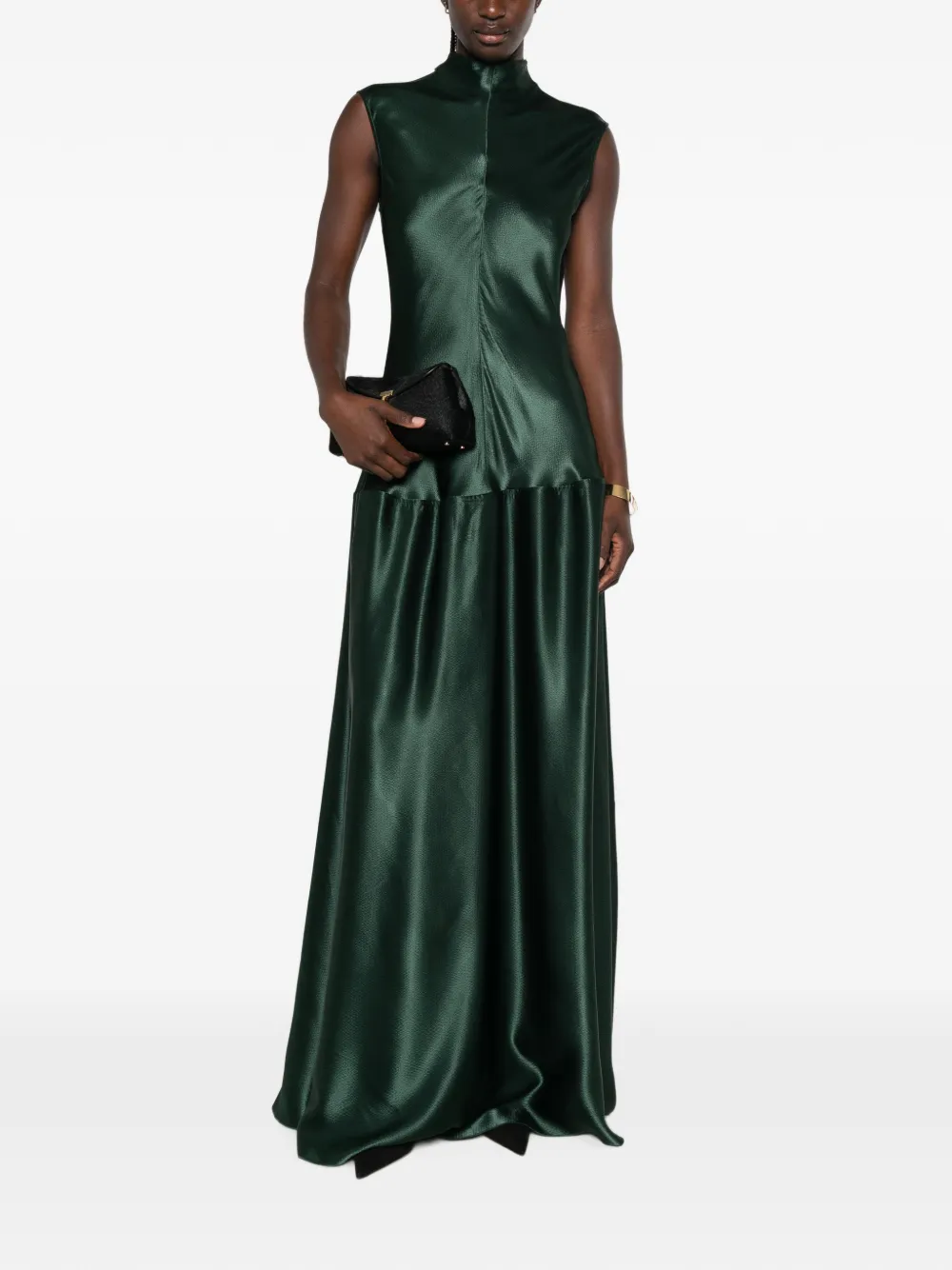 FFORME Sleeveless High-neck Dress in Green, view 2