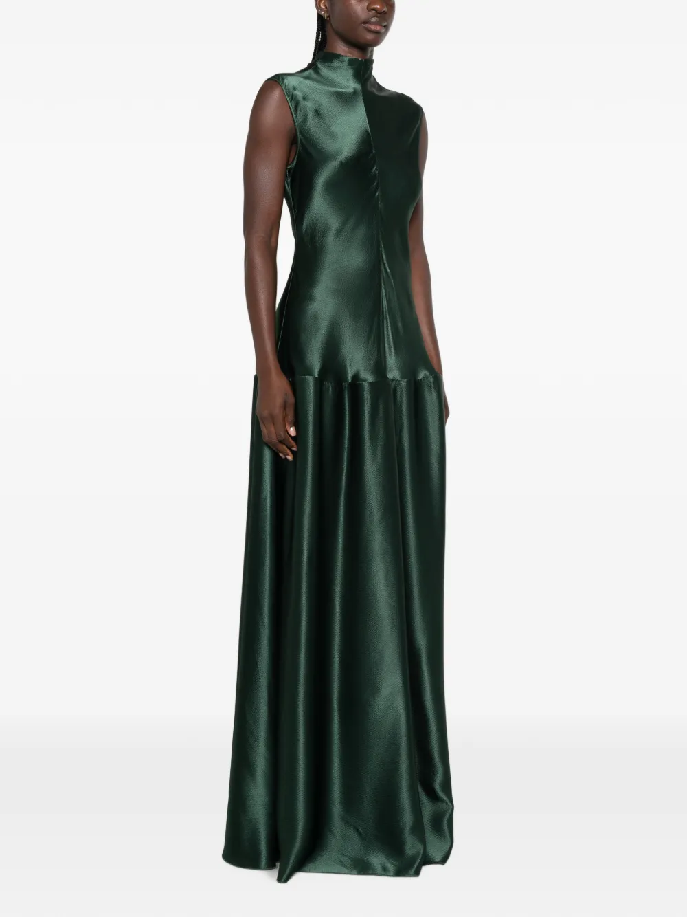 FFORME Sleeveless High-neck Dress in Green, view 3