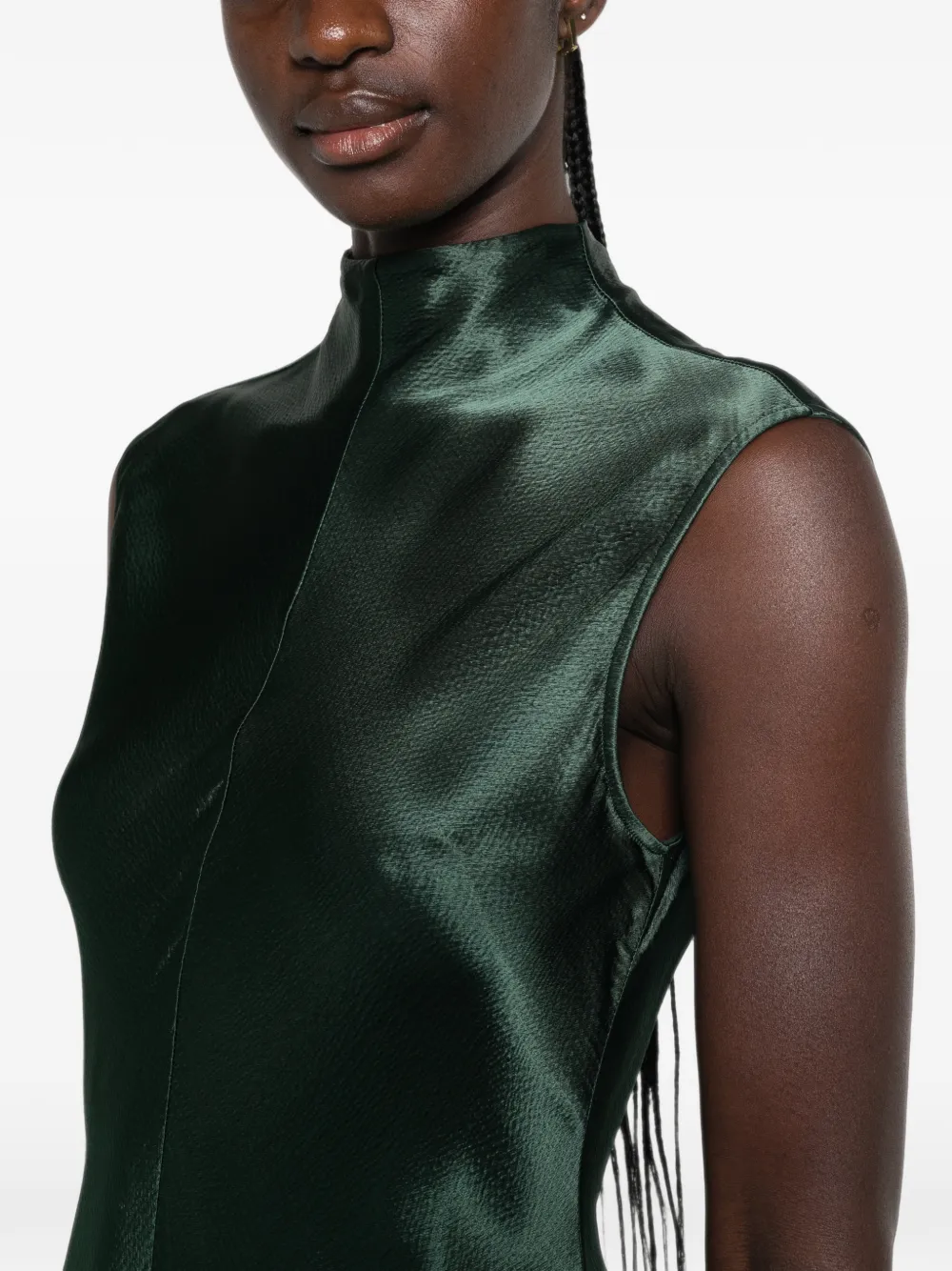FFORME Sleeveless High-neck Dress in Green, view 5