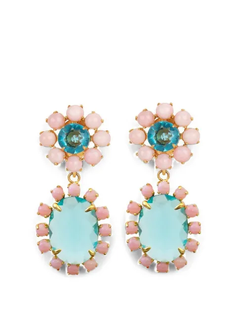 Bounkit Jewelry quartz and opal drop earrings