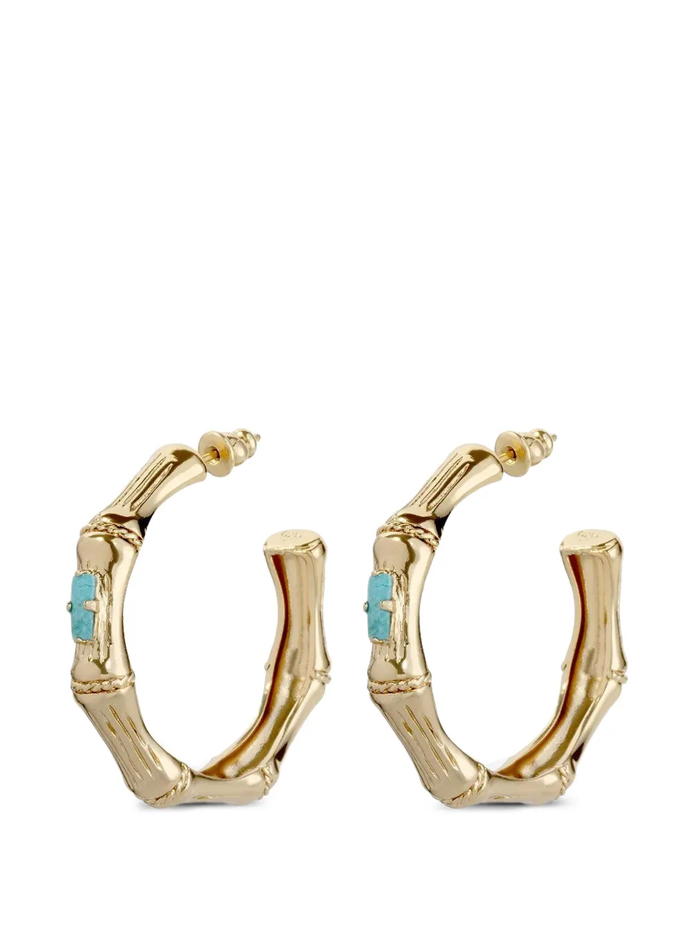 Gas Bijoux turquoise bamboo-effect earrings - Oro