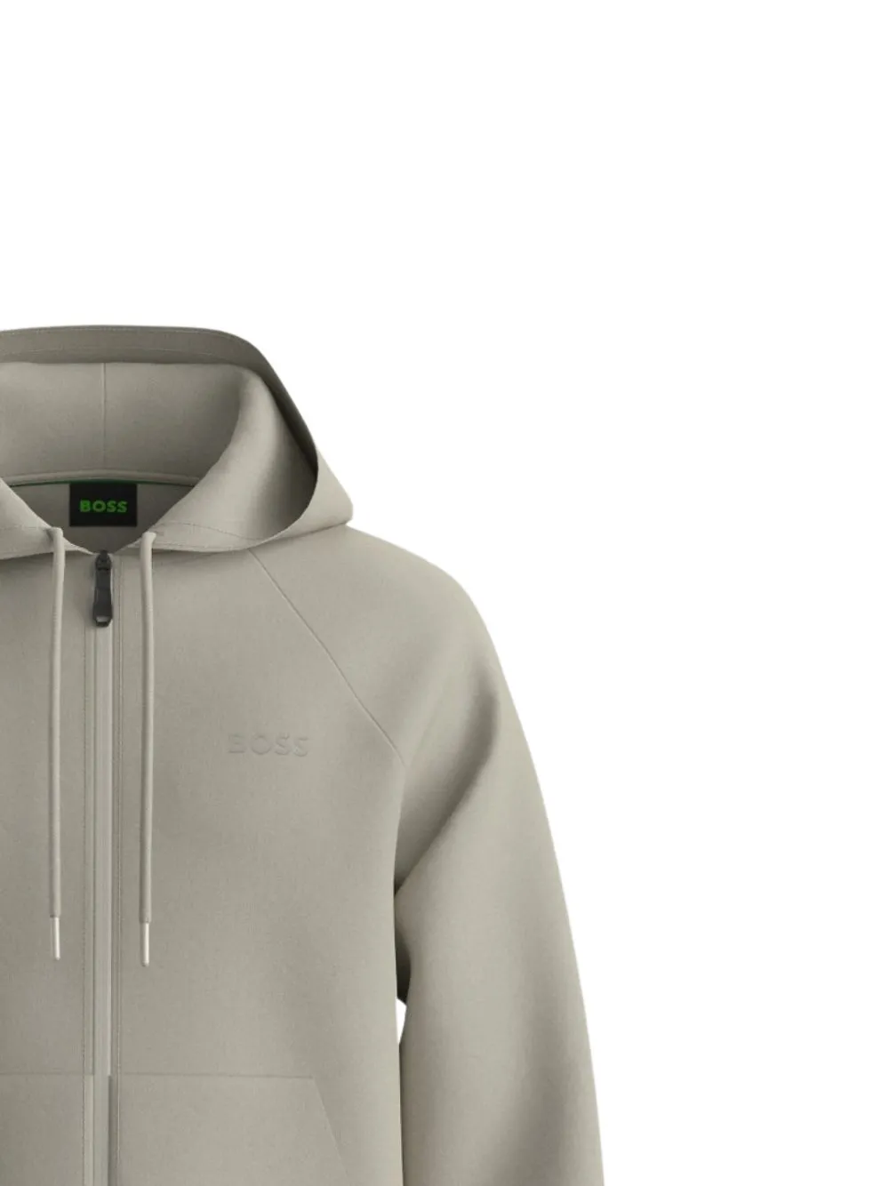 BOSS Hoodie met rits Grijs