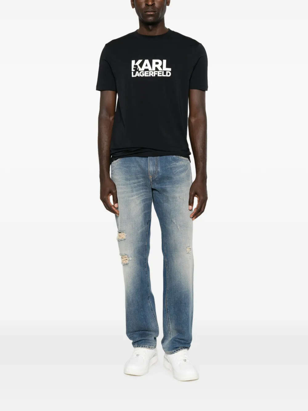 Karl Lagerfeld T-shirt met logoprint Zwart