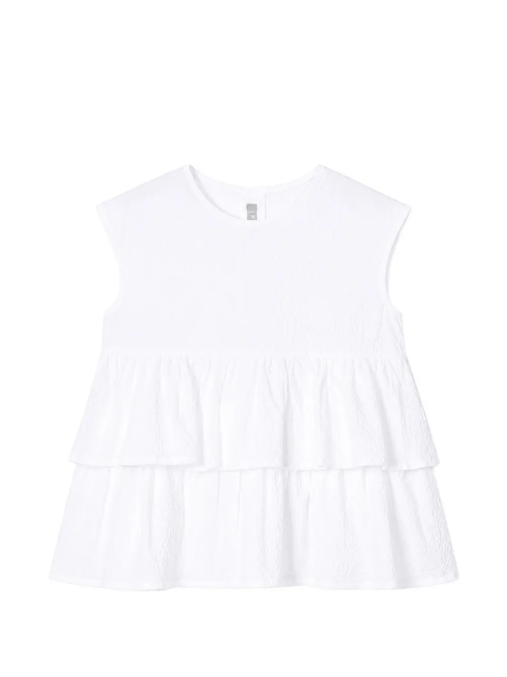 Il Gufo tiered seersucker dress - Bianco
