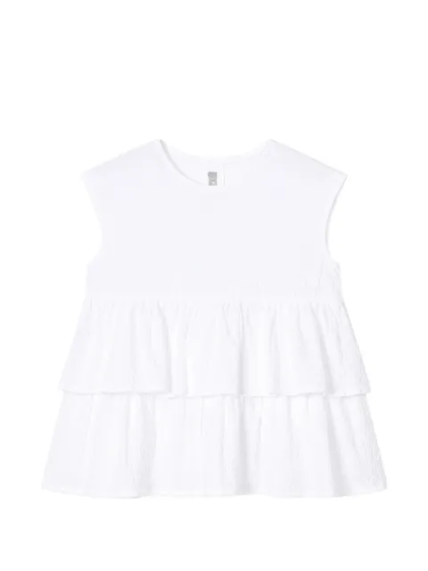 Il Gufo tiered seersucker dress