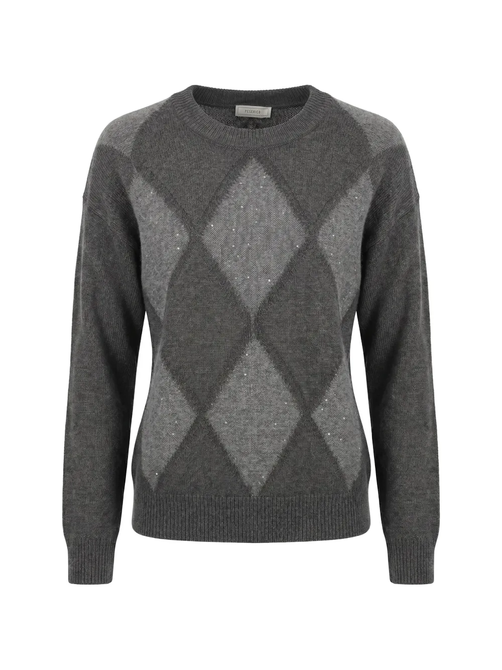 Peserico argyle sequin-embellished sweater - Grigio