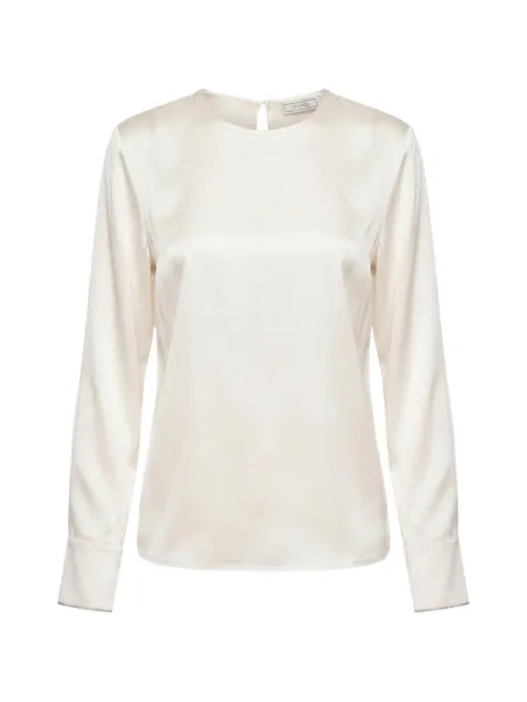 Peserico satin-finish long-sleeve top