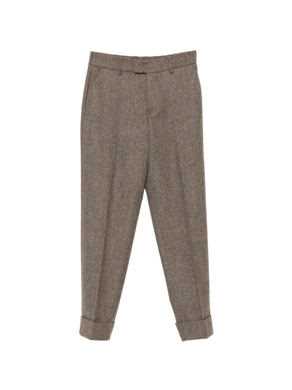 Berwich herringbone-pattern wool trousers - Marrone