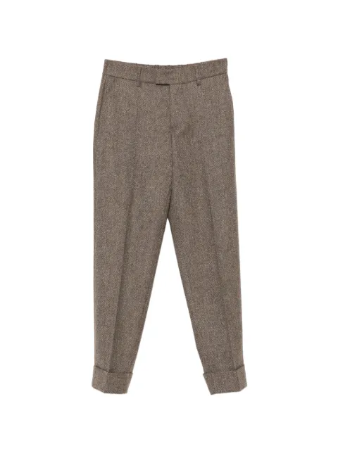 Berwich herringbone-pattern wool trousers