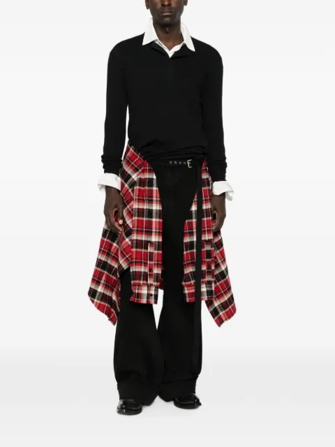 Ann Demeulemeester plaid-panel belted skirt