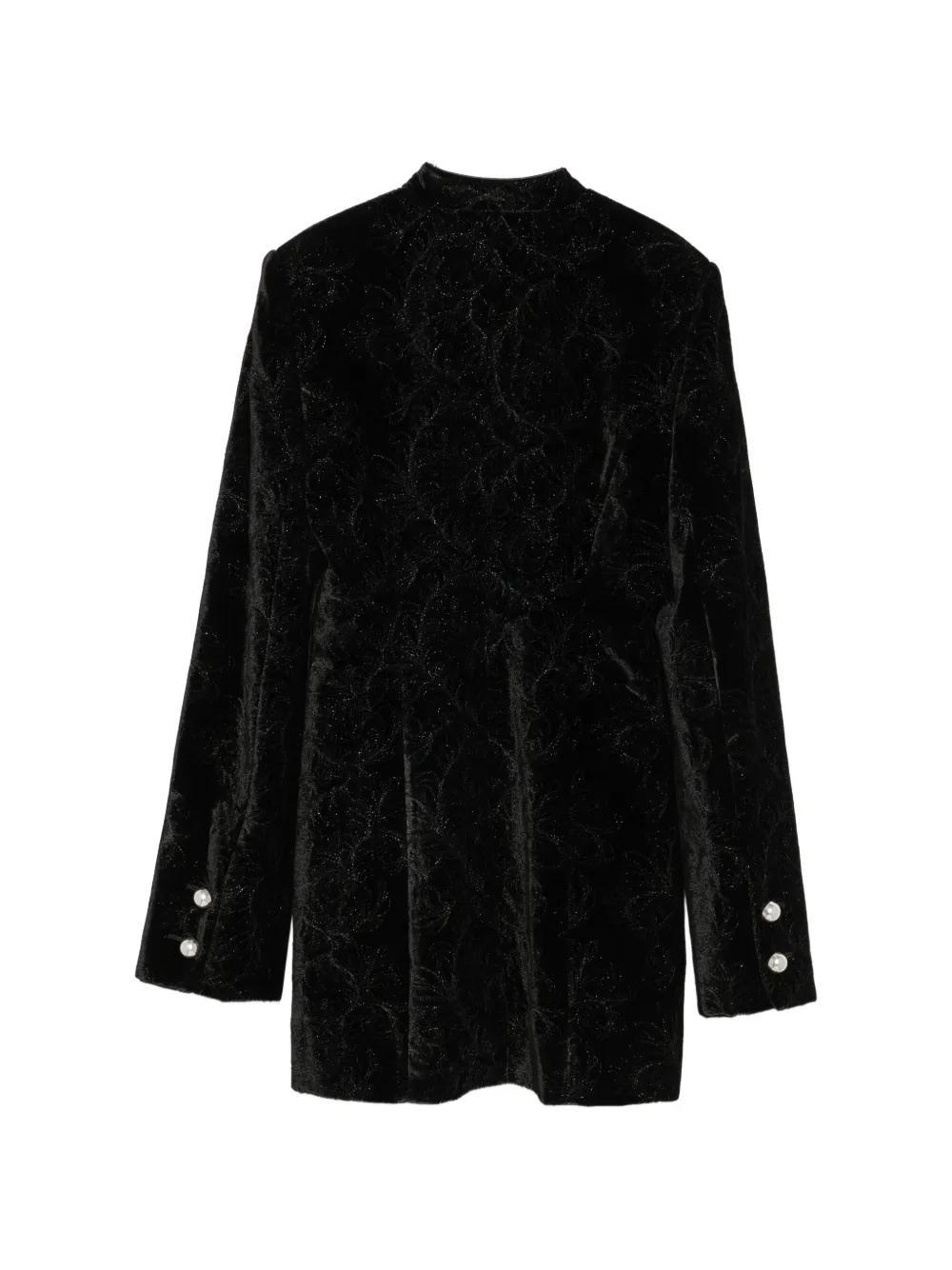 Ann Demeulemeester Jacquard-patterned Pearl-button Jacket In Black