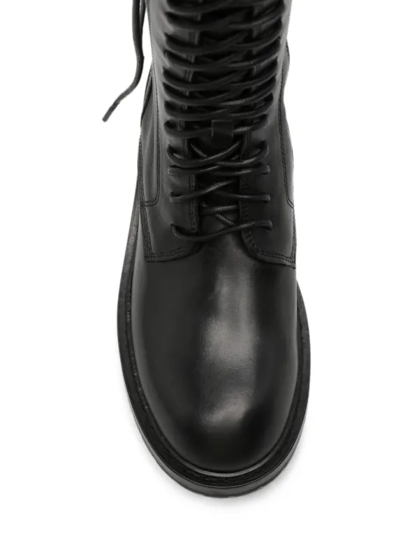 ANN DEMEULEMEESTER レースアップブーツ 黒 23～23.5 Ann Demeulemeester バックル レースアップブーツ | ブラック