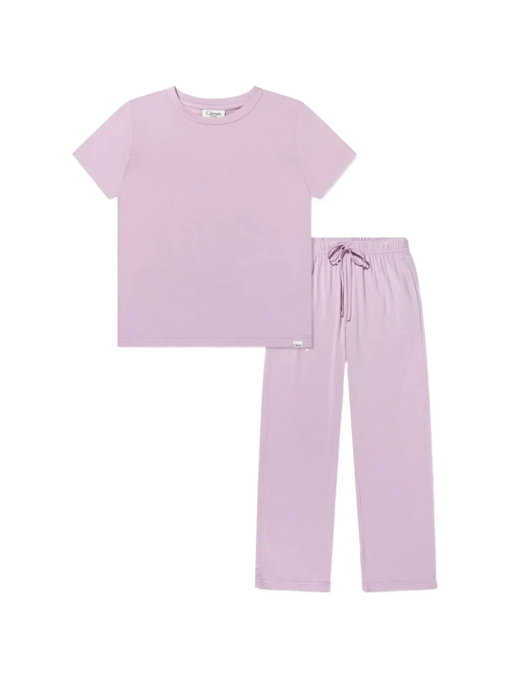 Calmm crew-neck drawstring-waist pajamas - Violett