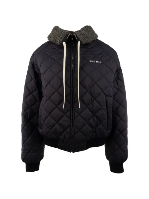Miu Miu quilted shearling-collar jacket