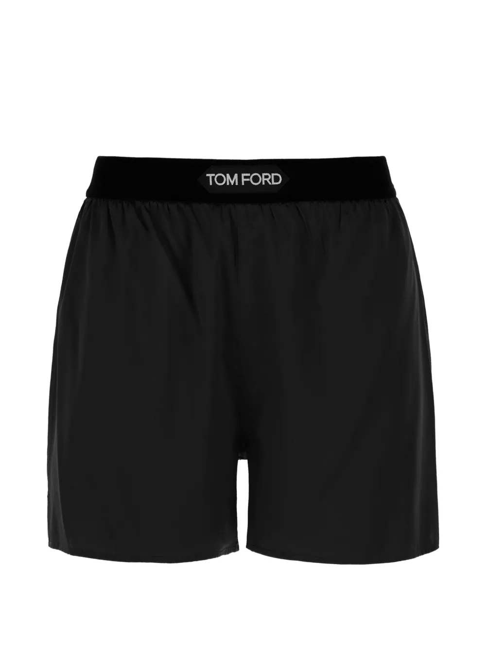 TOM FORD logo-waistband silk shorts - Black
