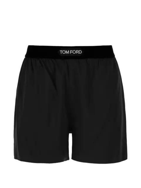 TOM FORD logo-waistband silk shorts