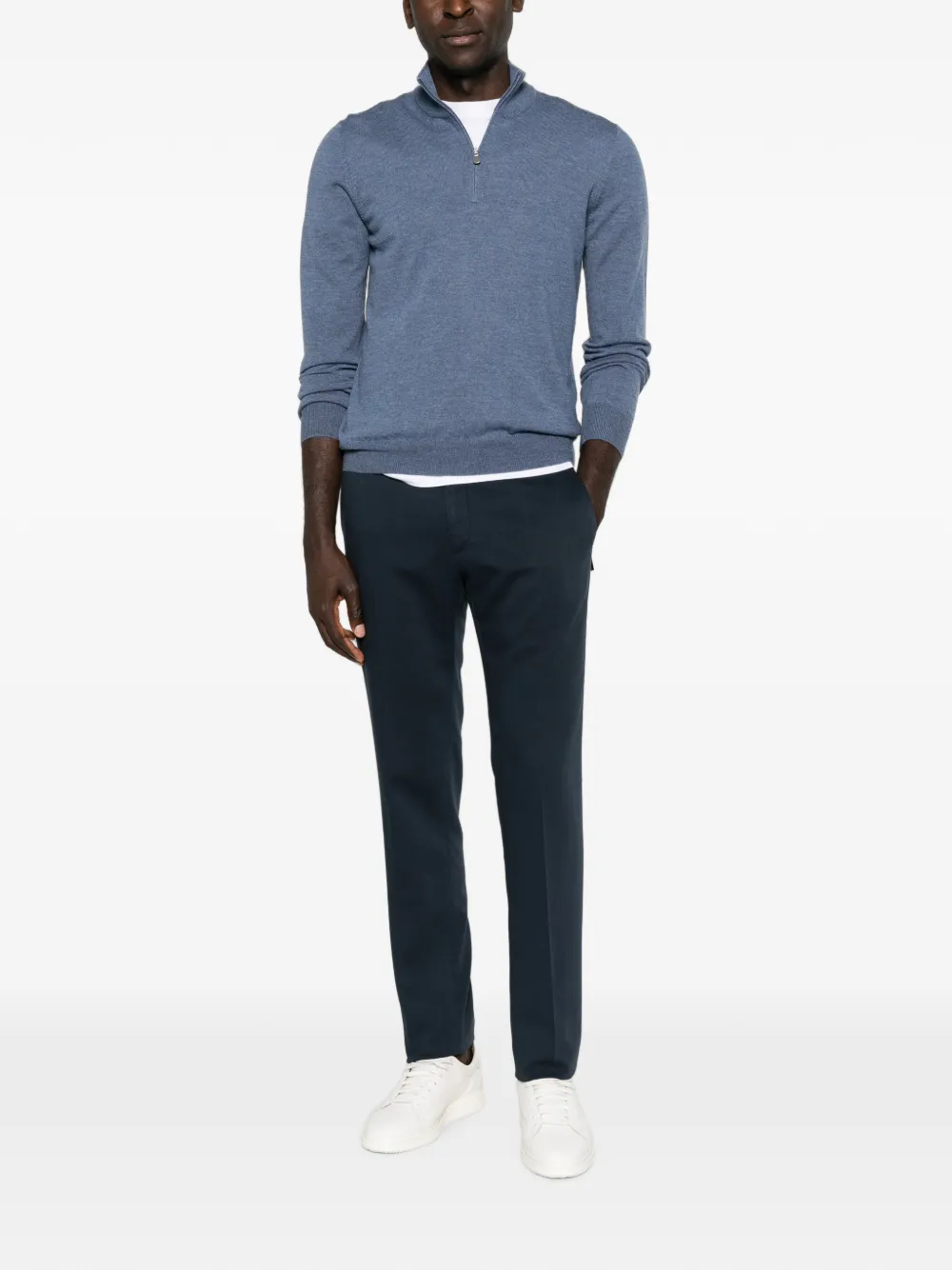 Incotex Straight plooibroek Blauw