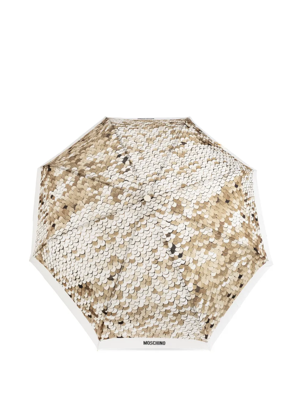 Moschino Opvouwbare paraplu met pailletten Beige