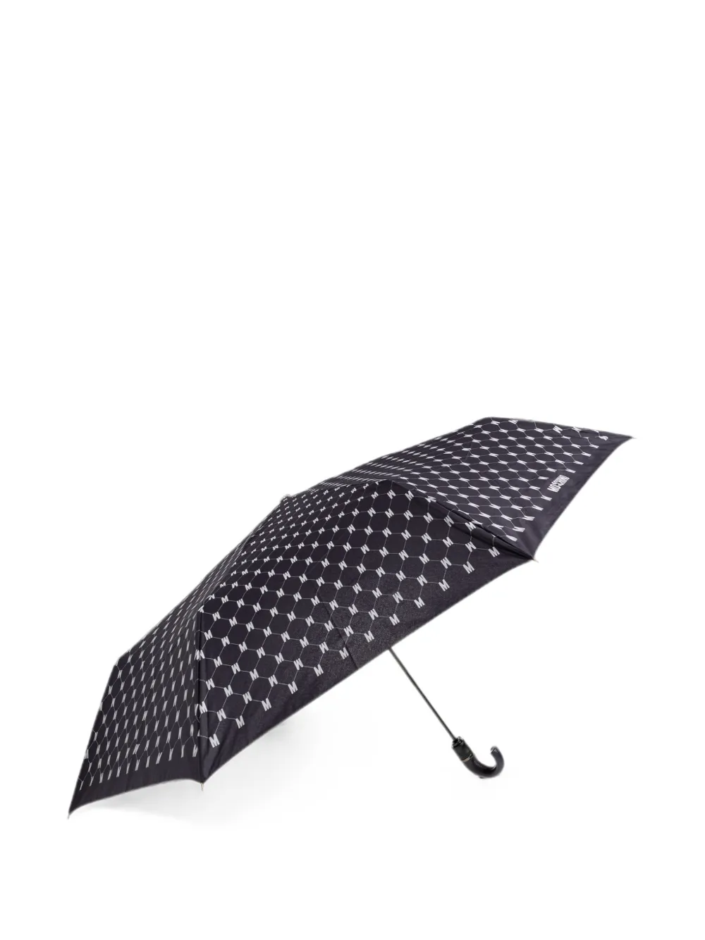 Moschino Opvouwbare paraplu met monogram-print Zwart