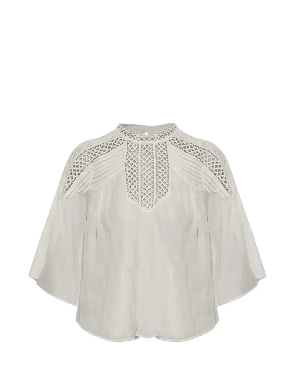 MARANT ÉTOILE crochet-knit pintuck top - White