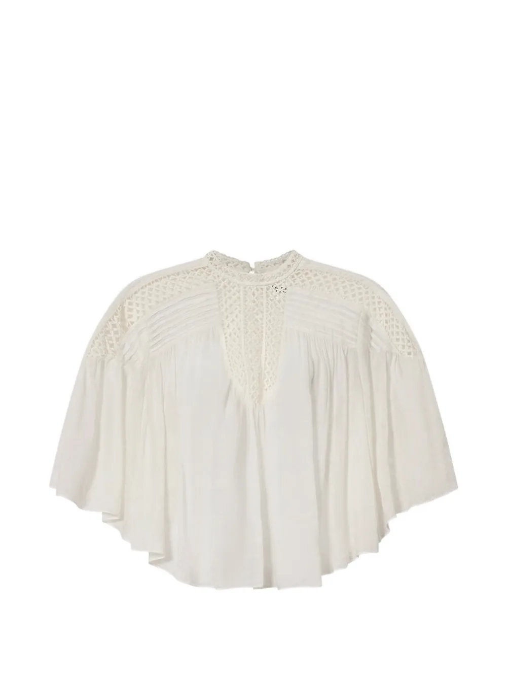 MARANT ÉTOILE crochet-knit pintuck top - White