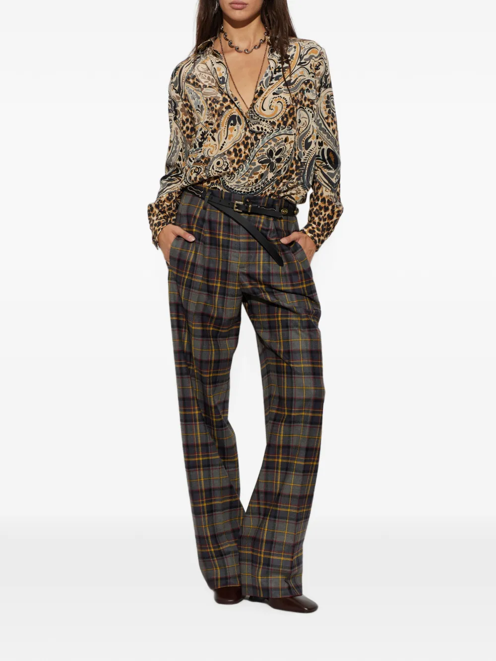 ETRO Overhemd met luipaardprint Beige
