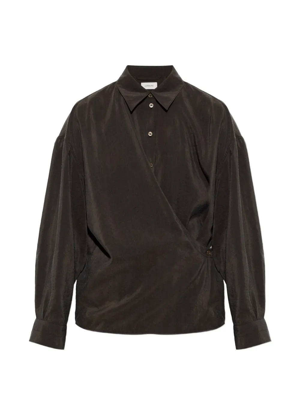 LEMAIRE wrap-style long-sleeve shirt - Brown