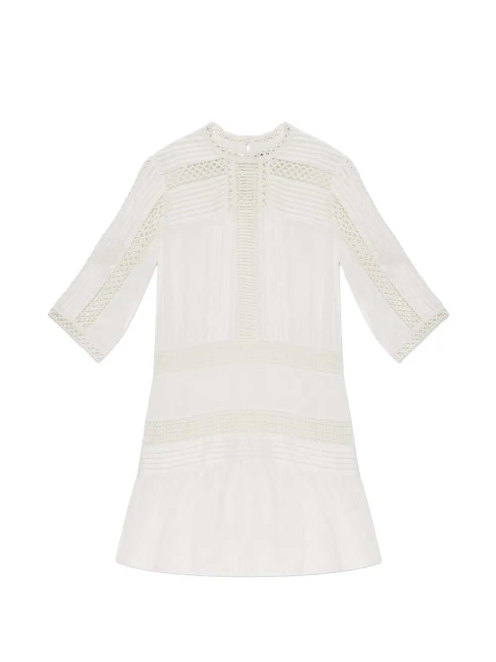 MARANT ÉTOILE Paigee crochet-knit panelled mini dress - White