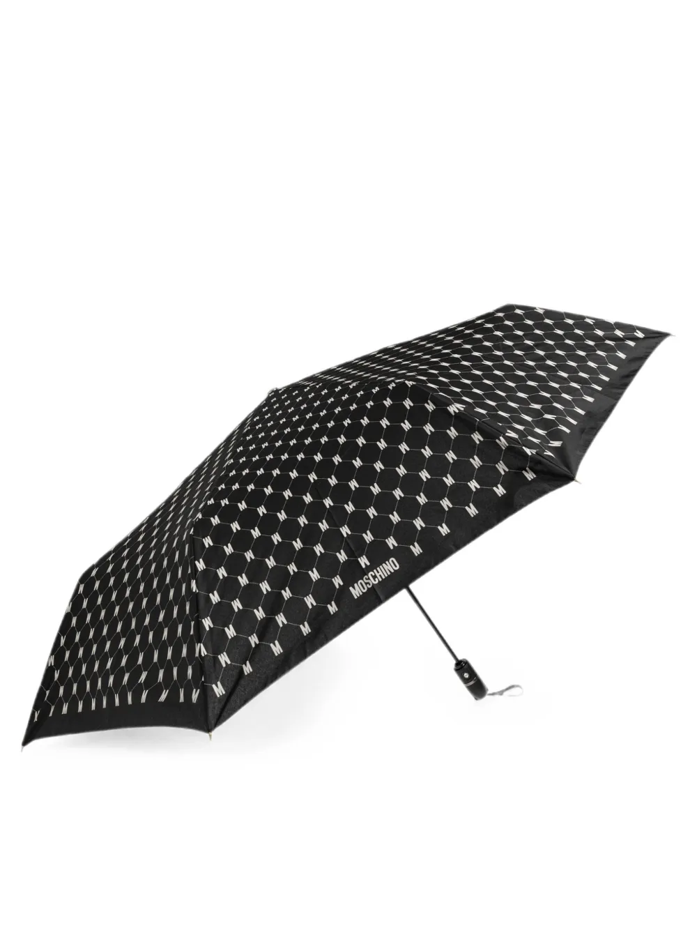 Moschino Monogram Foldable Umbrella In Multi