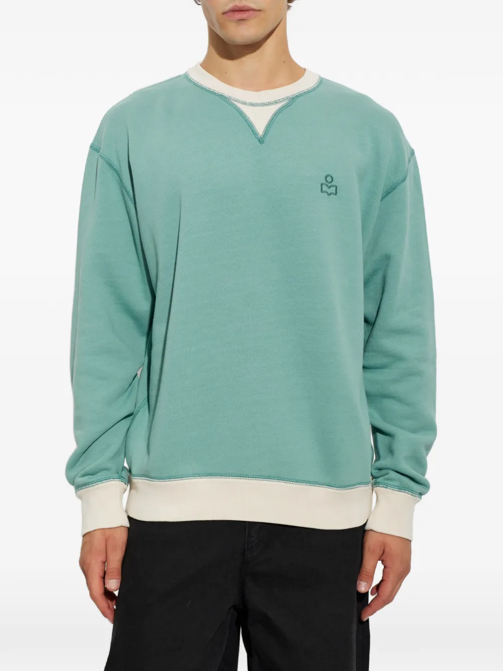 MARANT Miker sweater met geborduurd logo Groen