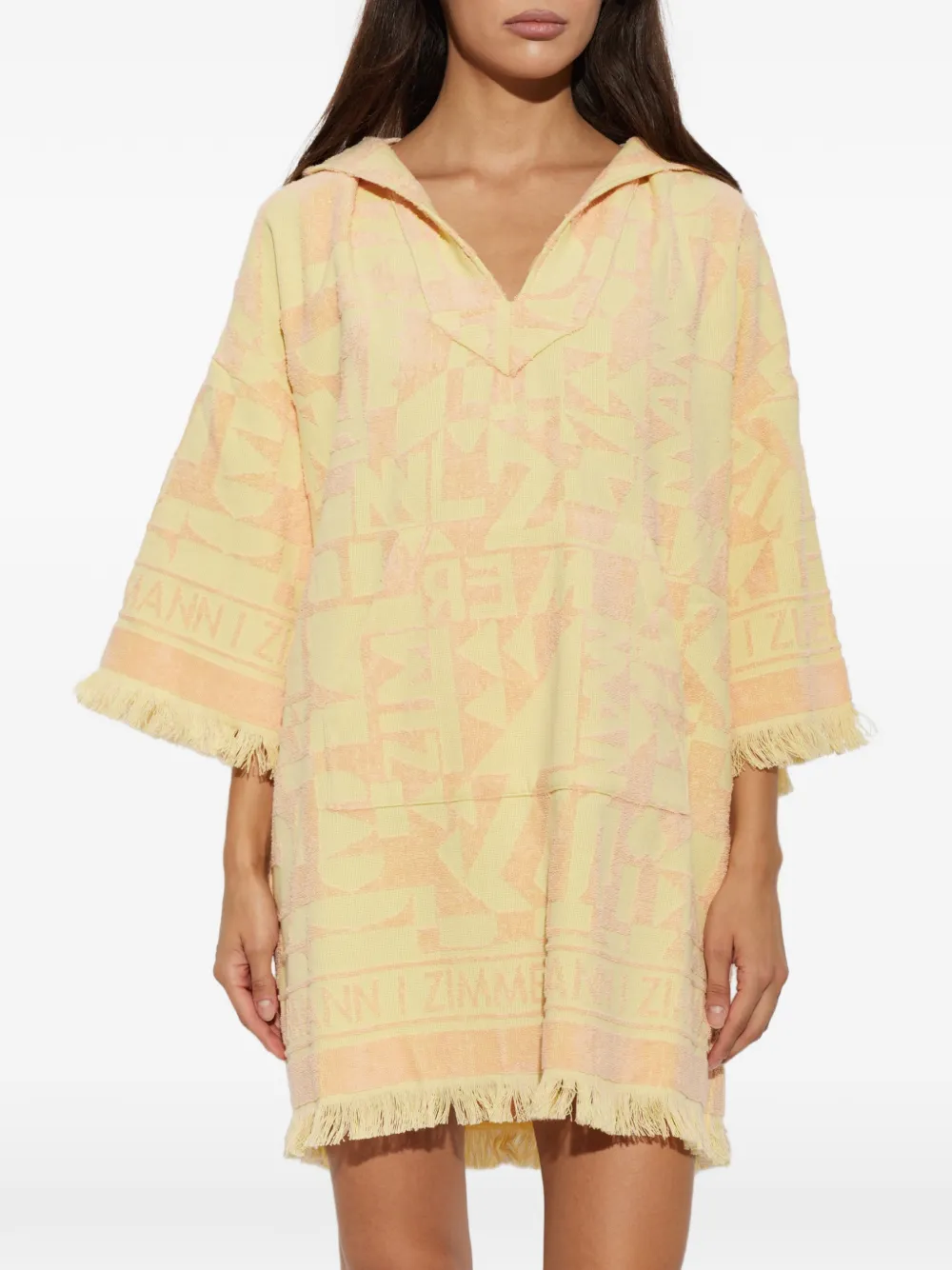 ZIMMERMANN Solstice mini-jurk met logo-jacquard Geel