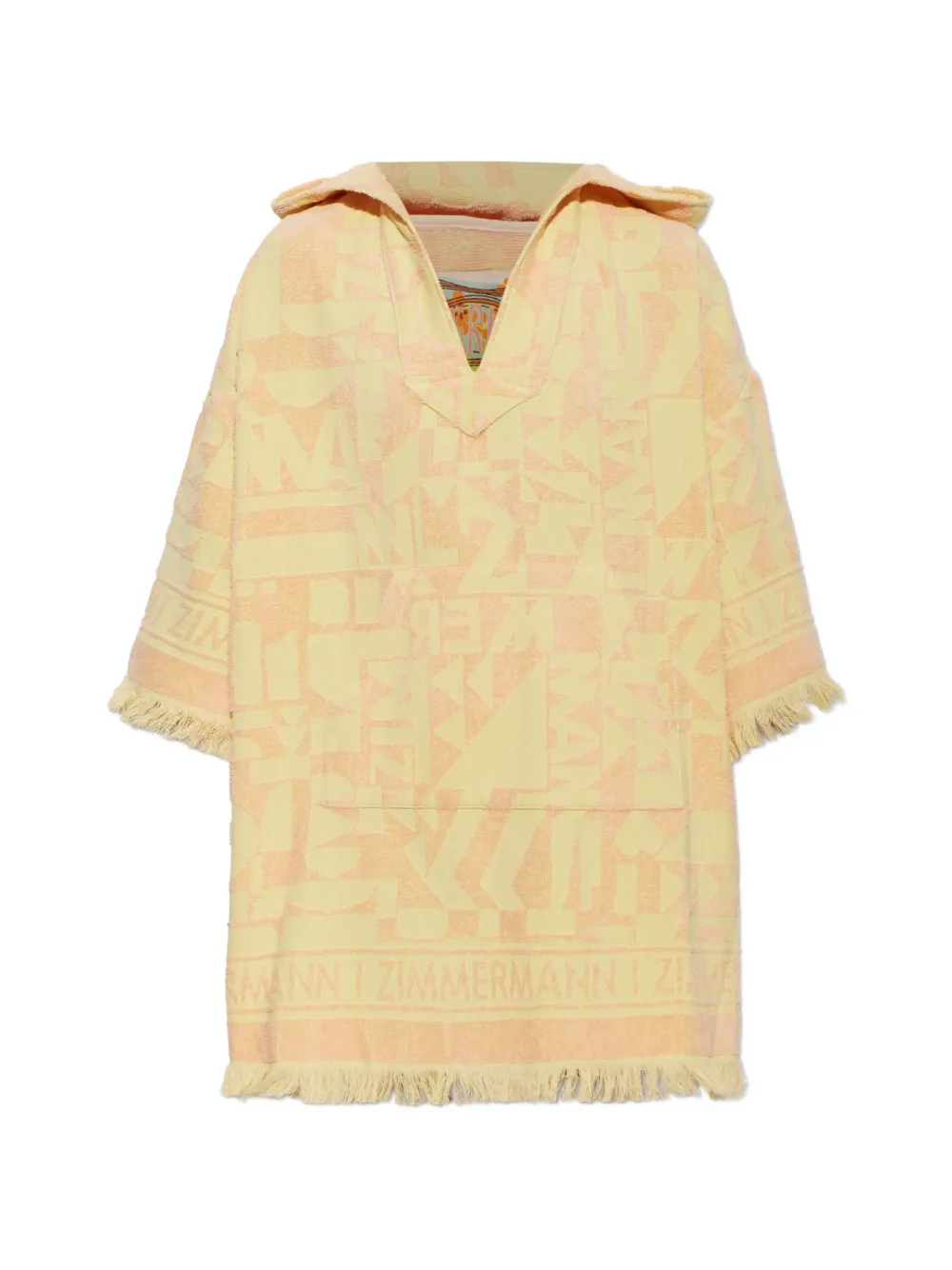 ZIMMERMANN Solstice logo-jacquard beach mini dress - Gelb