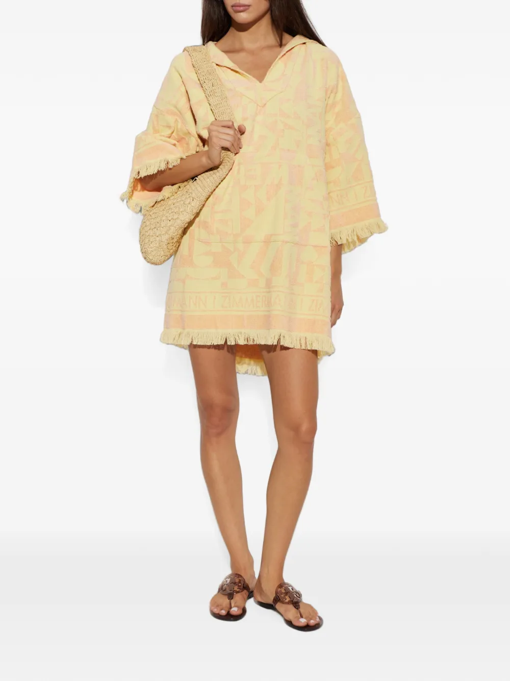 ZIMMERMANN Solstice mini-jurk met logo-jacquard Geel