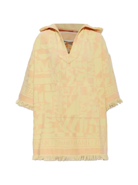 ZIMMERMANN vestido corto de playa Solstice con logo en jacquard