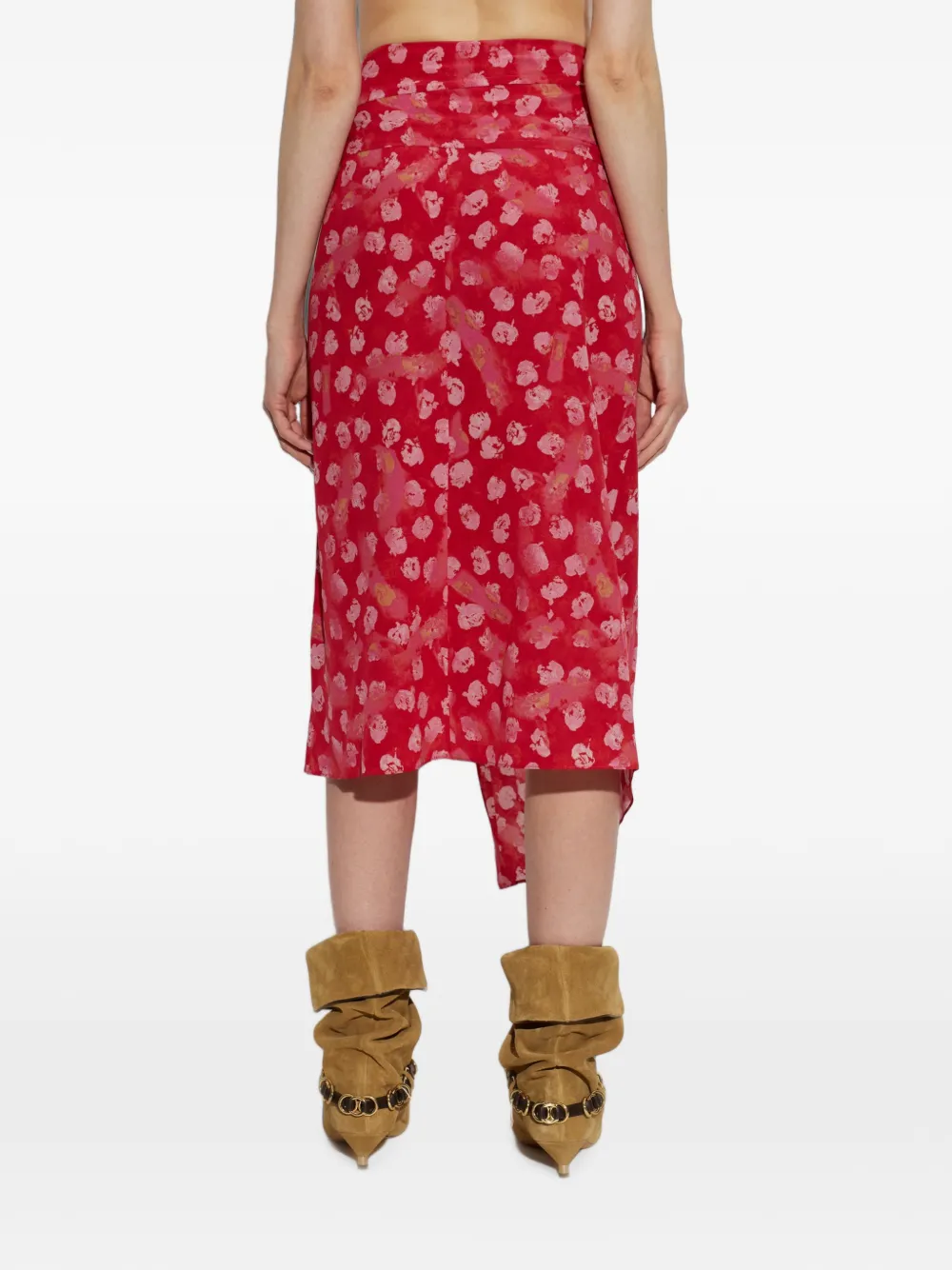 ISABEL MARANT Faniry floral-print silk skirt Rood