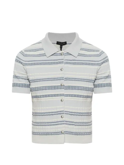 rag & bone striped short-sleeve cardigan