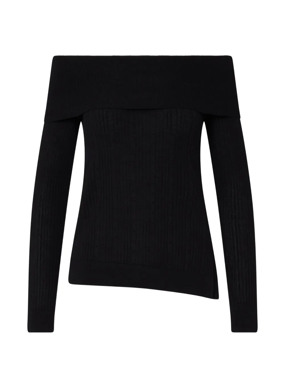 LIU JO wool sweater with bardot neckline - Nero