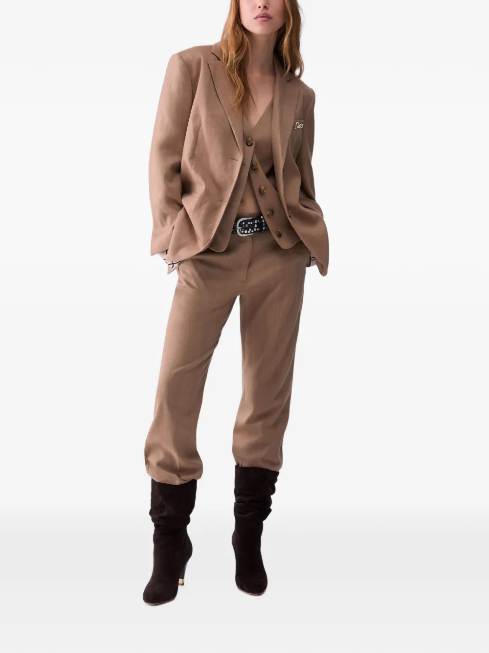 LIU JO Blazer van visgraatpatroon Beige