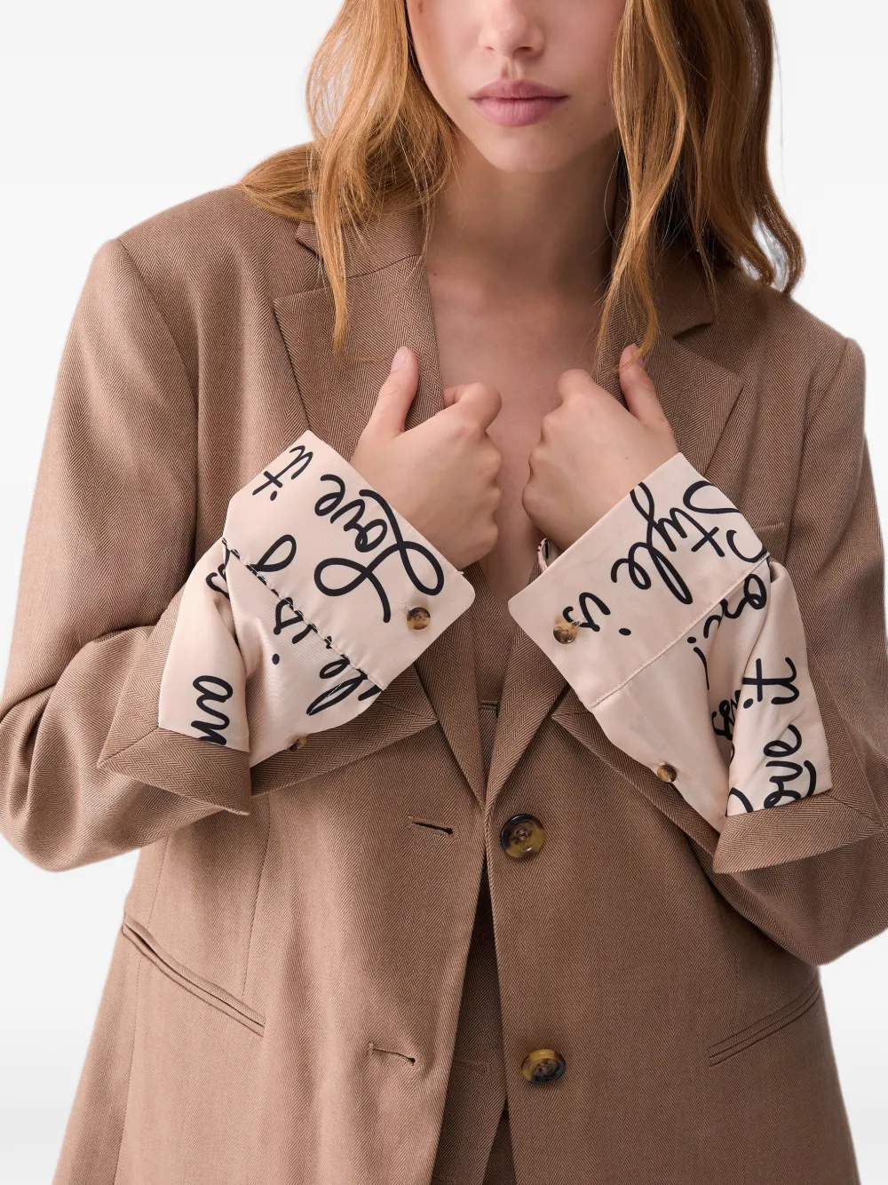 LIU JO Blazer van visgraatpatroon Beige