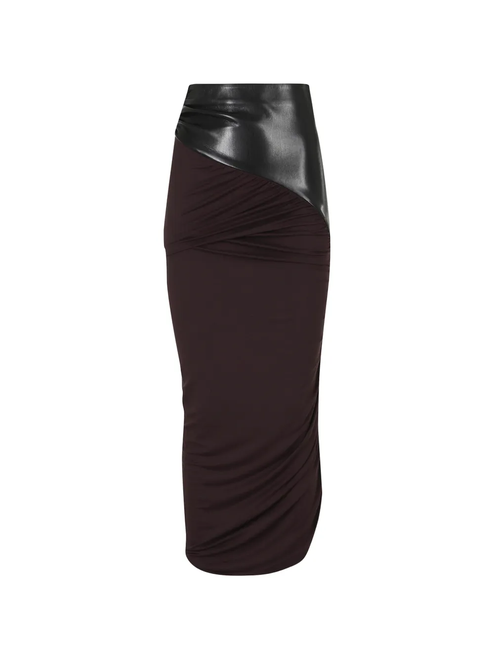 THE ANDAMANE ruched panelled midi skirt - Marrone