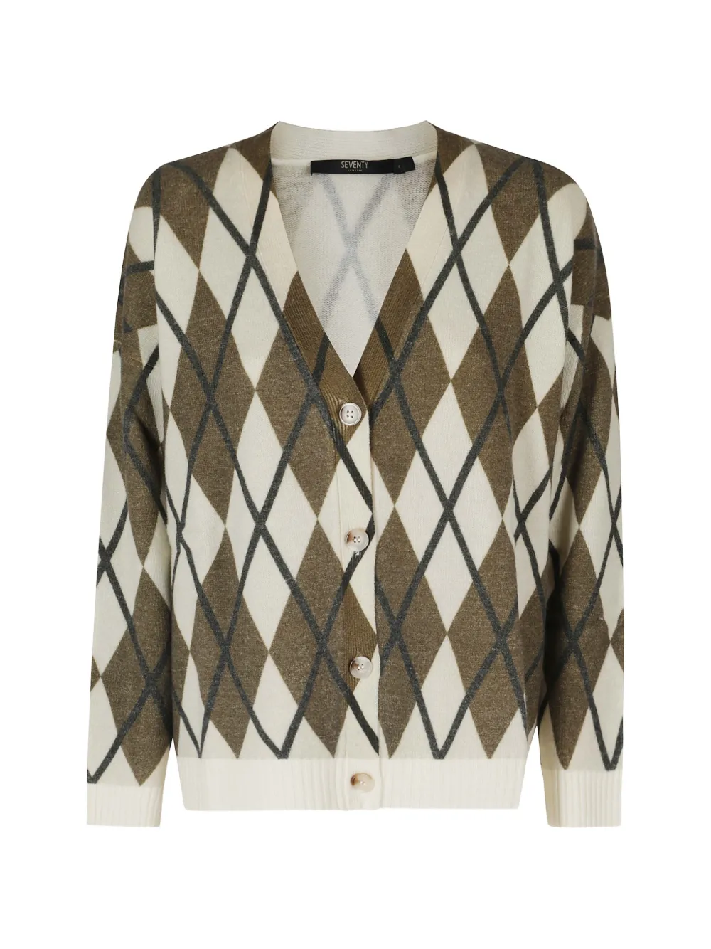 Seventy Argyle-intarsia V-neck Cardigan In Multi