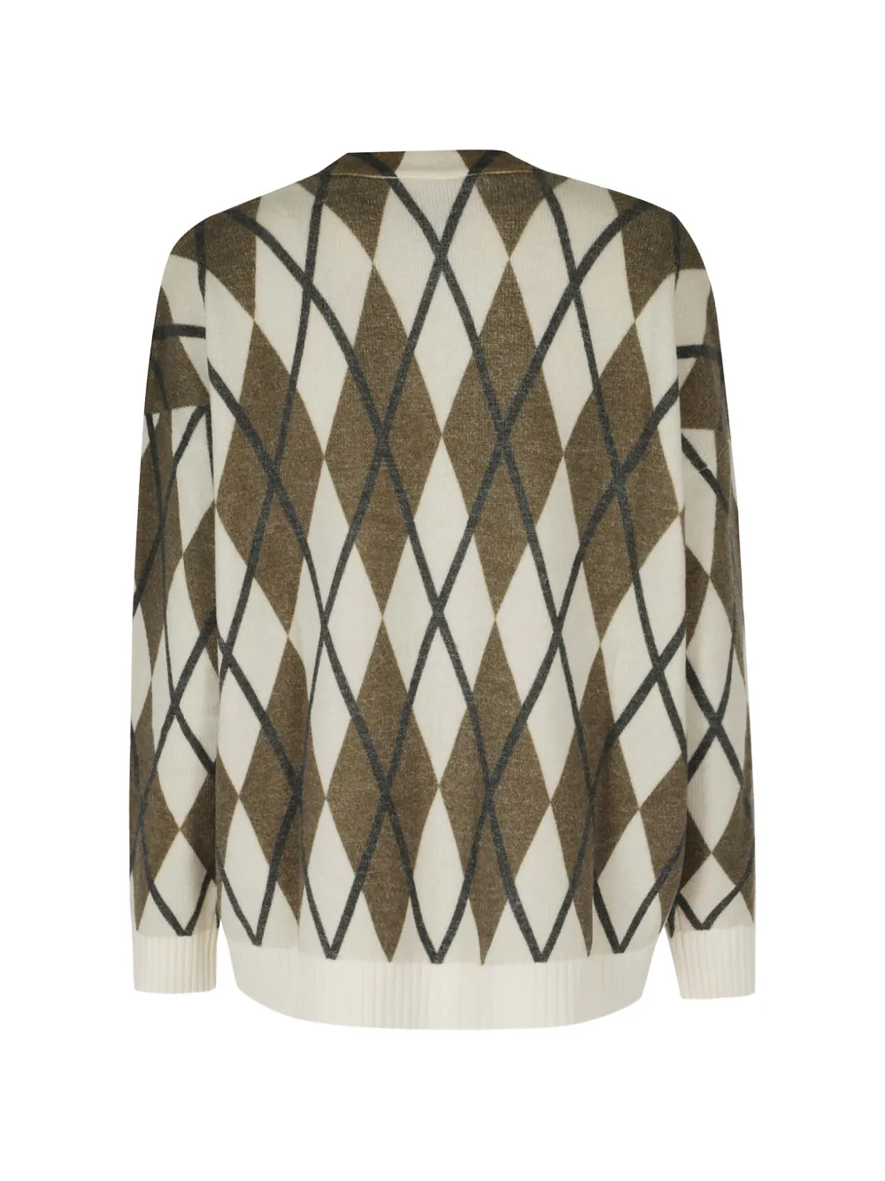 Seventy Intarsia vest met V-hals Beige