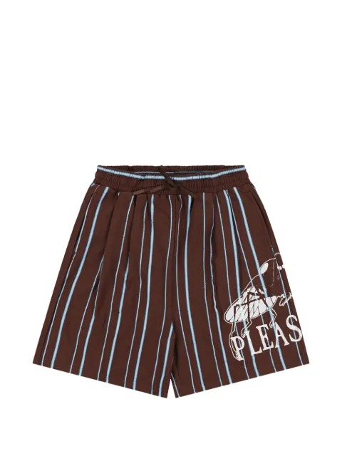 Pleasures Teleport stripe-print shorts
