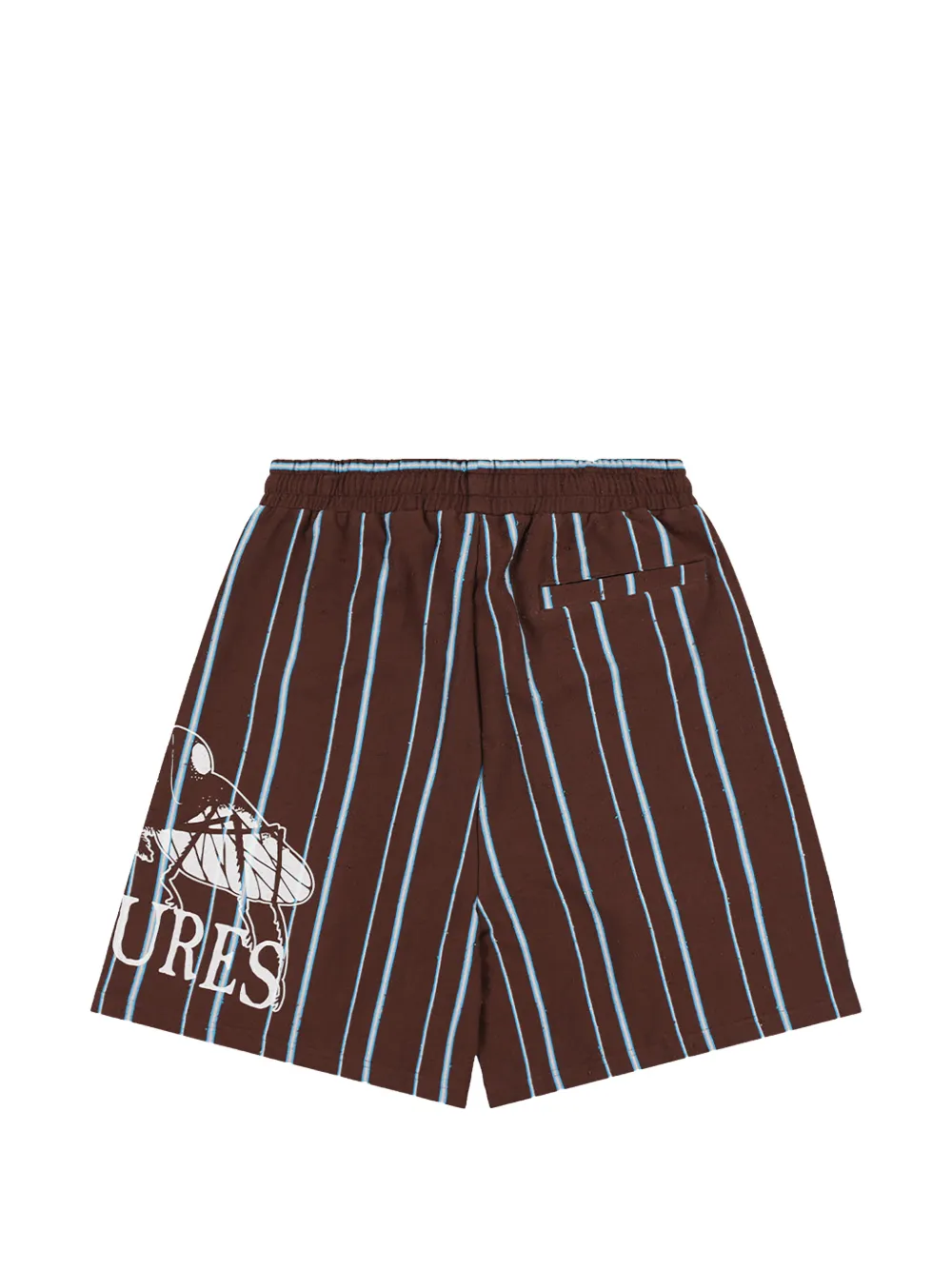 Pleasures Teleport shorts met streepprint Bruin
