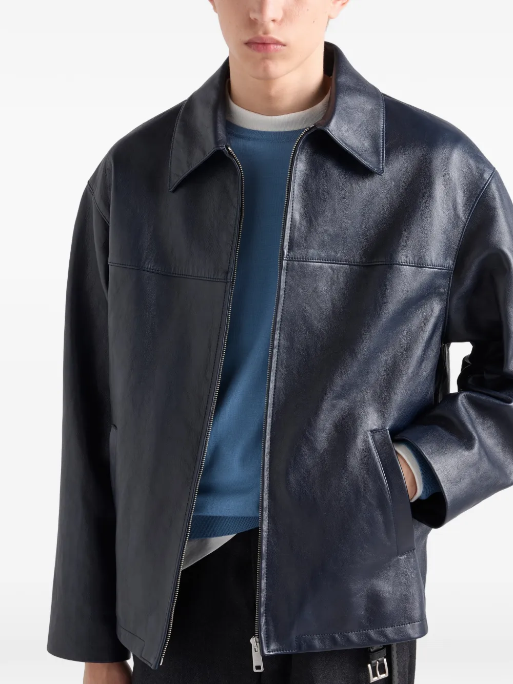 Prada jack van nappa leer Blauw