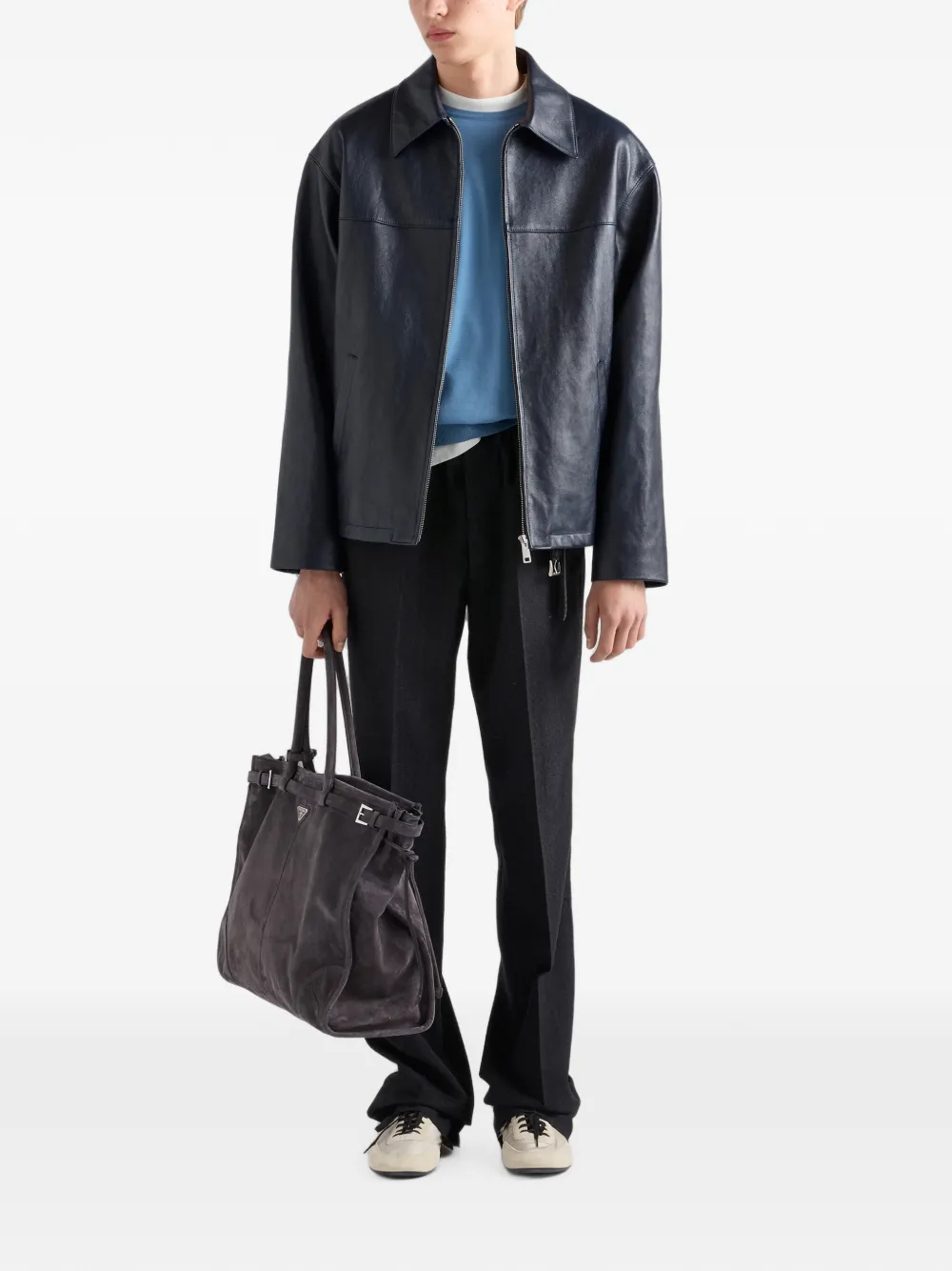 Prada jack van nappa leer Blauw