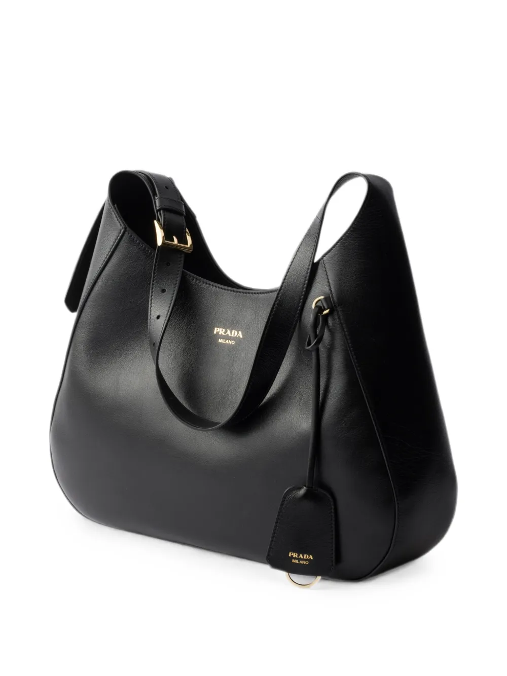 Prada Grote Boogie leren tas Zwart